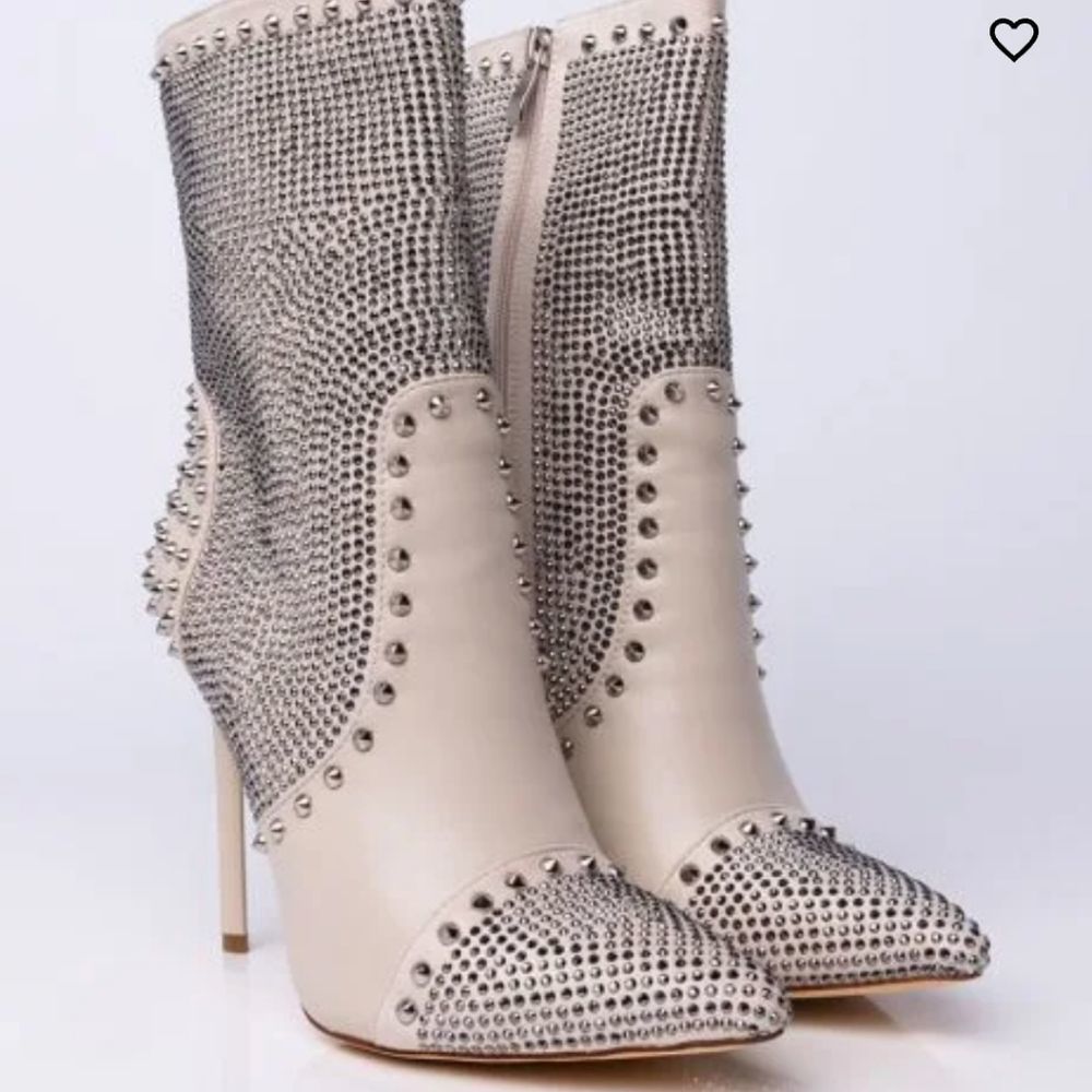 AZALEA WANG EMBROIDERY STILETTO HEEL BOOTIE - Picture 1 of 7